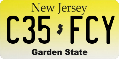 NJ license plate C35FCY