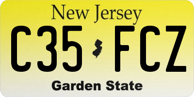 NJ license plate C35FCZ