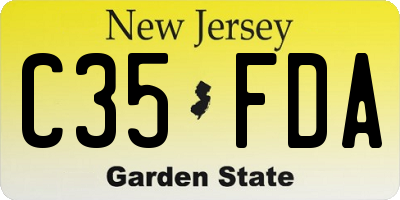 NJ license plate C35FDA