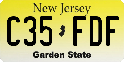 NJ license plate C35FDF