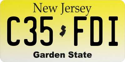NJ license plate C35FDI