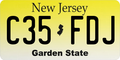 NJ license plate C35FDJ