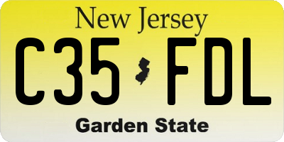 NJ license plate C35FDL