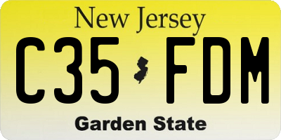 NJ license plate C35FDM