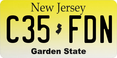 NJ license plate C35FDN