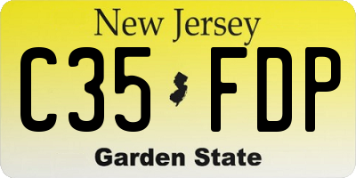 NJ license plate C35FDP
