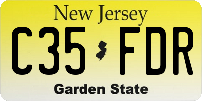 NJ license plate C35FDR