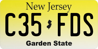 NJ license plate C35FDS