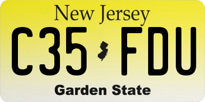 NJ license plate C35FDU