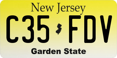 NJ license plate C35FDV