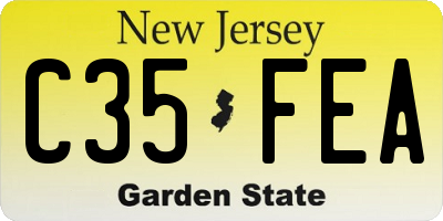 NJ license plate C35FEA