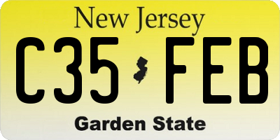 NJ license plate C35FEB