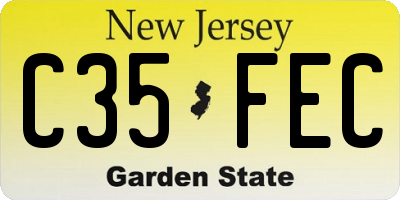 NJ license plate C35FEC
