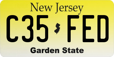 NJ license plate C35FED