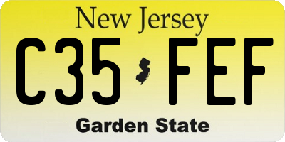 NJ license plate C35FEF