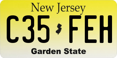 NJ license plate C35FEH