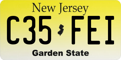 NJ license plate C35FEI