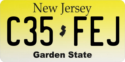 NJ license plate C35FEJ
