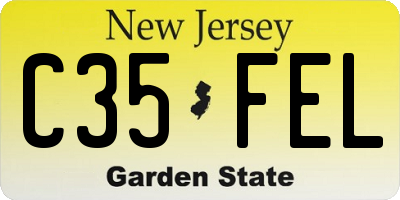 NJ license plate C35FEL