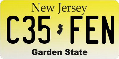 NJ license plate C35FEN