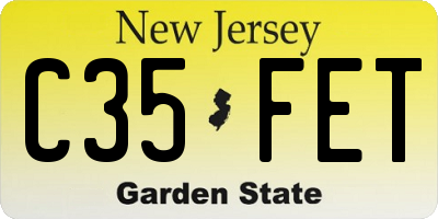 NJ license plate C35FET