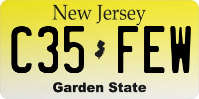 NJ license plate C35FEW