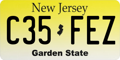 NJ license plate C35FEZ