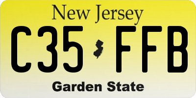 NJ license plate C35FFB