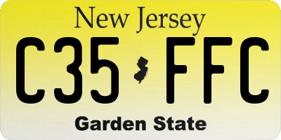 NJ license plate C35FFC