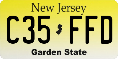 NJ license plate C35FFD
