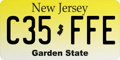 NJ license plate C35FFE