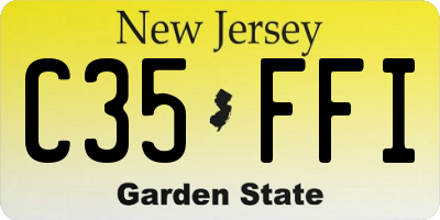NJ license plate C35FFI