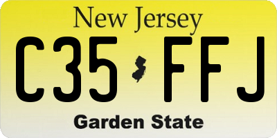 NJ license plate C35FFJ