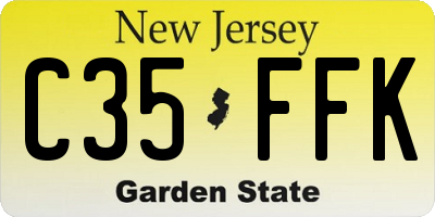 NJ license plate C35FFK