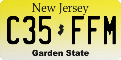 NJ license plate C35FFM