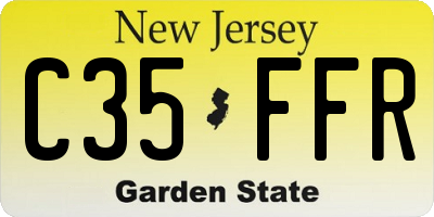 NJ license plate C35FFR