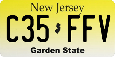 NJ license plate C35FFV