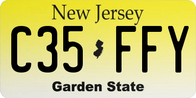 NJ license plate C35FFY