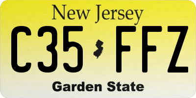NJ license plate C35FFZ