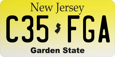 NJ license plate C35FGA