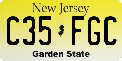 NJ license plate C35FGC