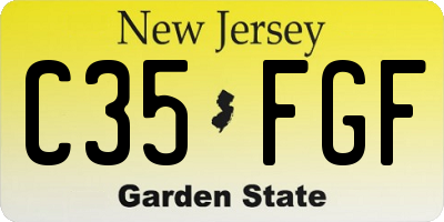 NJ license plate C35FGF