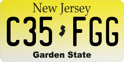 NJ license plate C35FGG
