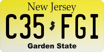 NJ license plate C35FGI