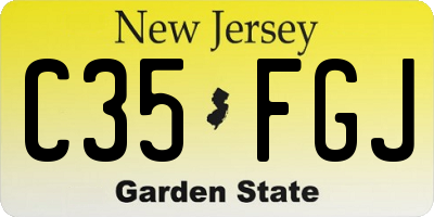 NJ license plate C35FGJ
