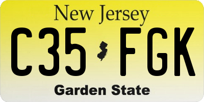 NJ license plate C35FGK