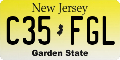 NJ license plate C35FGL