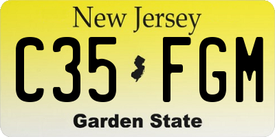 NJ license plate C35FGM