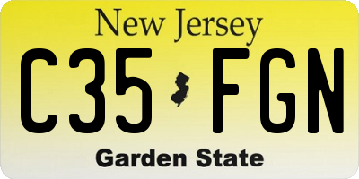NJ license plate C35FGN