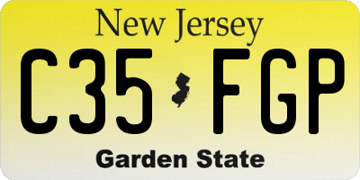NJ license plate C35FGP